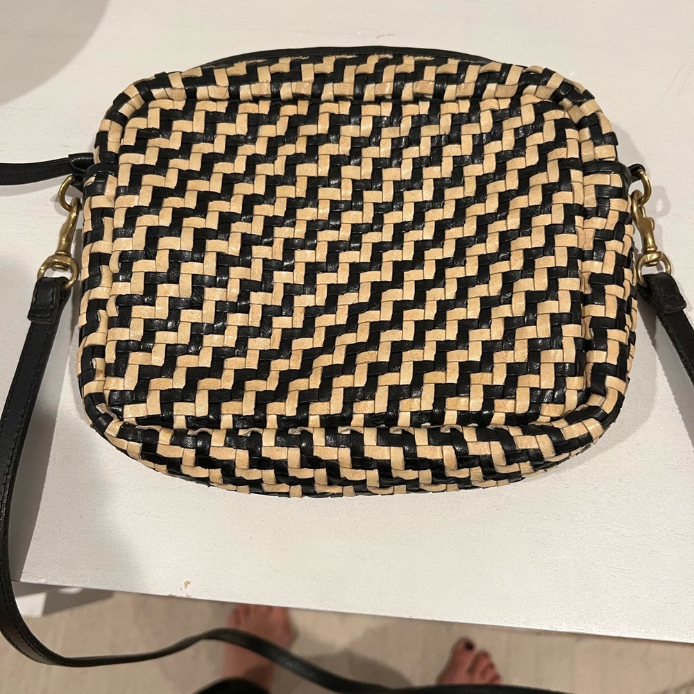Clare V. - marisol woven bag black and white.